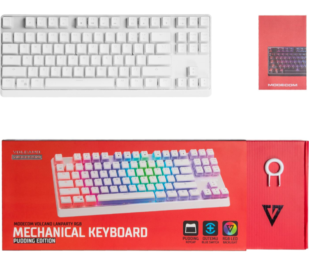 MODECOM Przewodowa klawiatura mechaniczna RGB PUDDING EDITION biała K-MC-LANPARTY-U-RGB-BLUE-200-PUDD - 697612 - zdjęcie 9